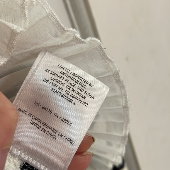 Anthropologie Striped 9-Hi 5 pleated top - Picture 5 of 7